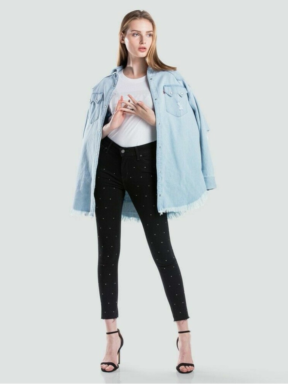 Levi's Black Skinny Jeans with Stud Embellishments